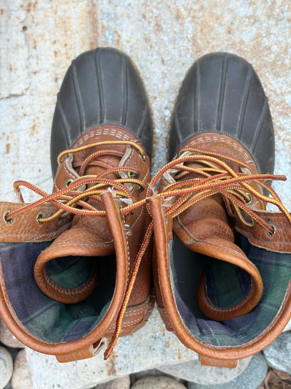 L.L. Bean Duck Boots Womens 6 Brown Leather Rubber Waterproof - Picture 5 of 8